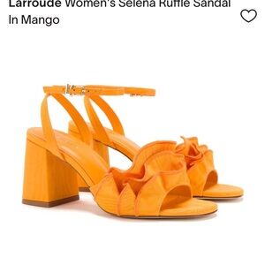 Larroude Women's Selena Ruffle Sandal - Orange